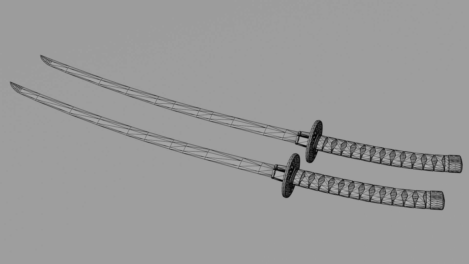 Stylized Katana Asset with five skins low poly game ready Low-poly 3D model_18