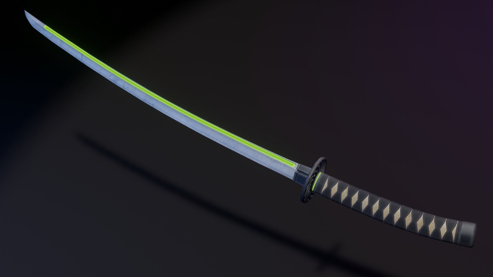Stylized Katana Asset with five skins low poly game ready Low-poly 3D model_10