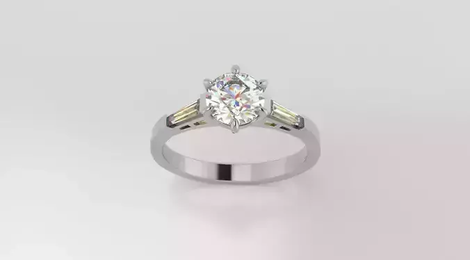 Tapered Solitaire Ring