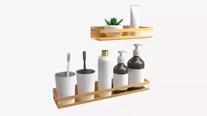 Bathroom Corner Shelves 01 3D model