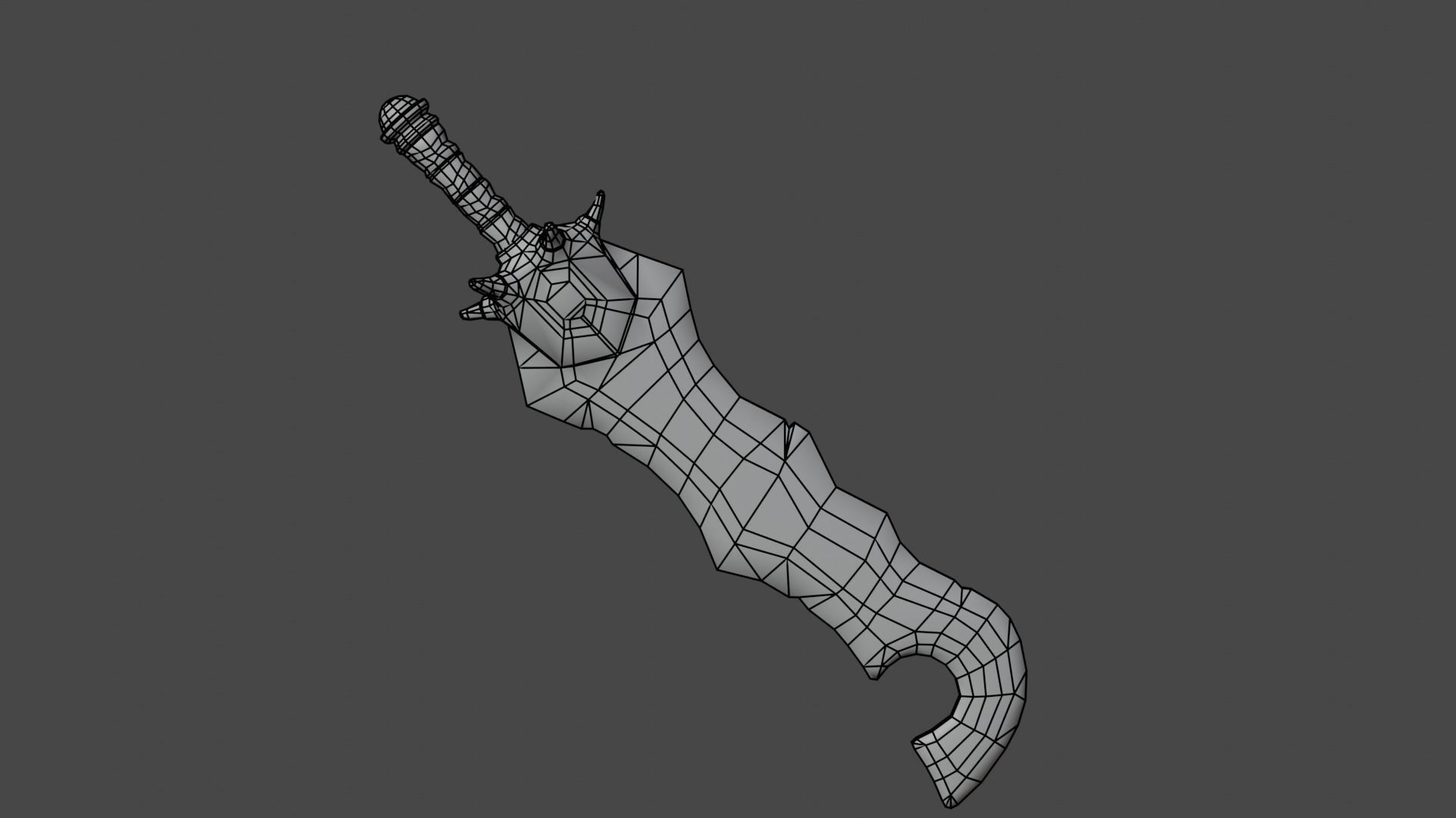 Stylized Crystal Sword with Oni bones PBR low-poly Low-poly 3D model_10