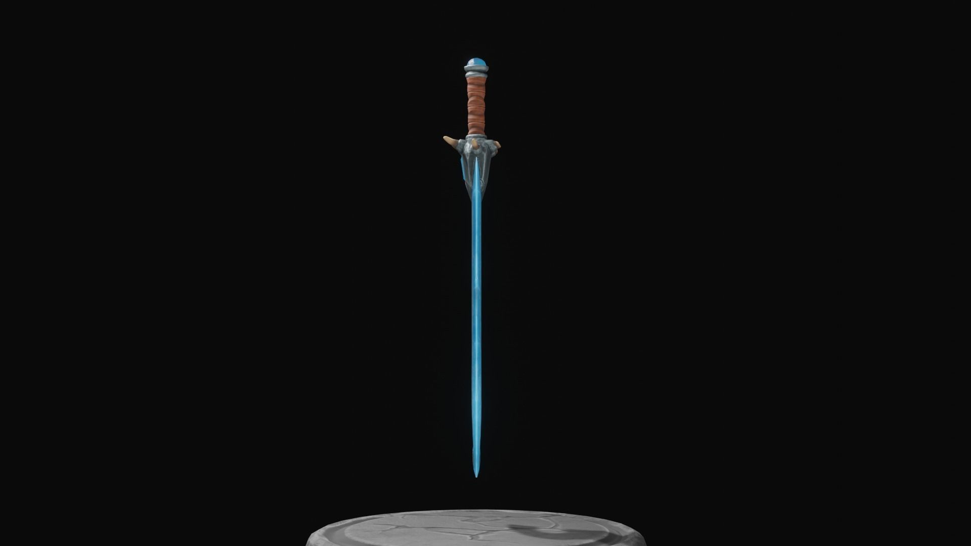 Stylized Crystal Sword with Oni bones PBR low-poly Low-poly 3D model_3
