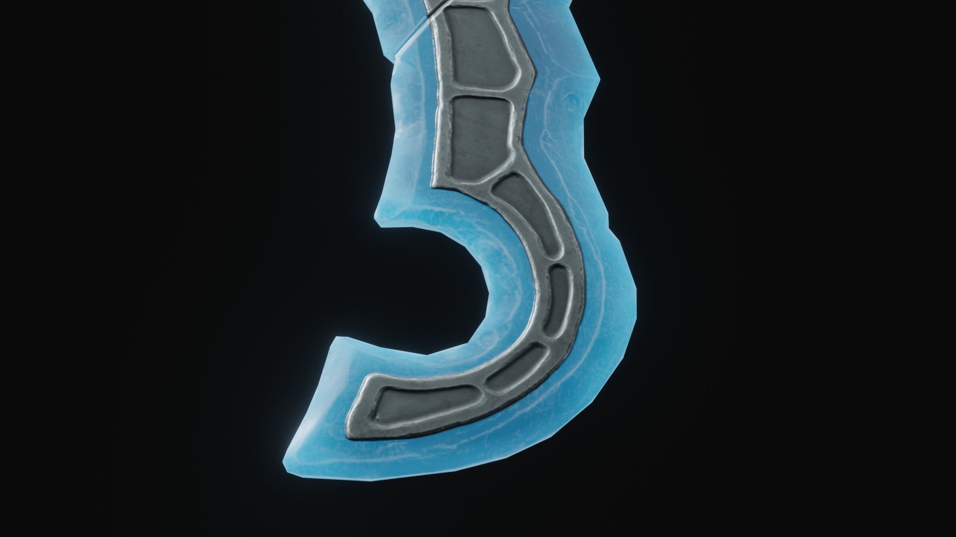 Stylized Crystal Sword with Oni bones PBR low-poly Low-poly 3D model_7