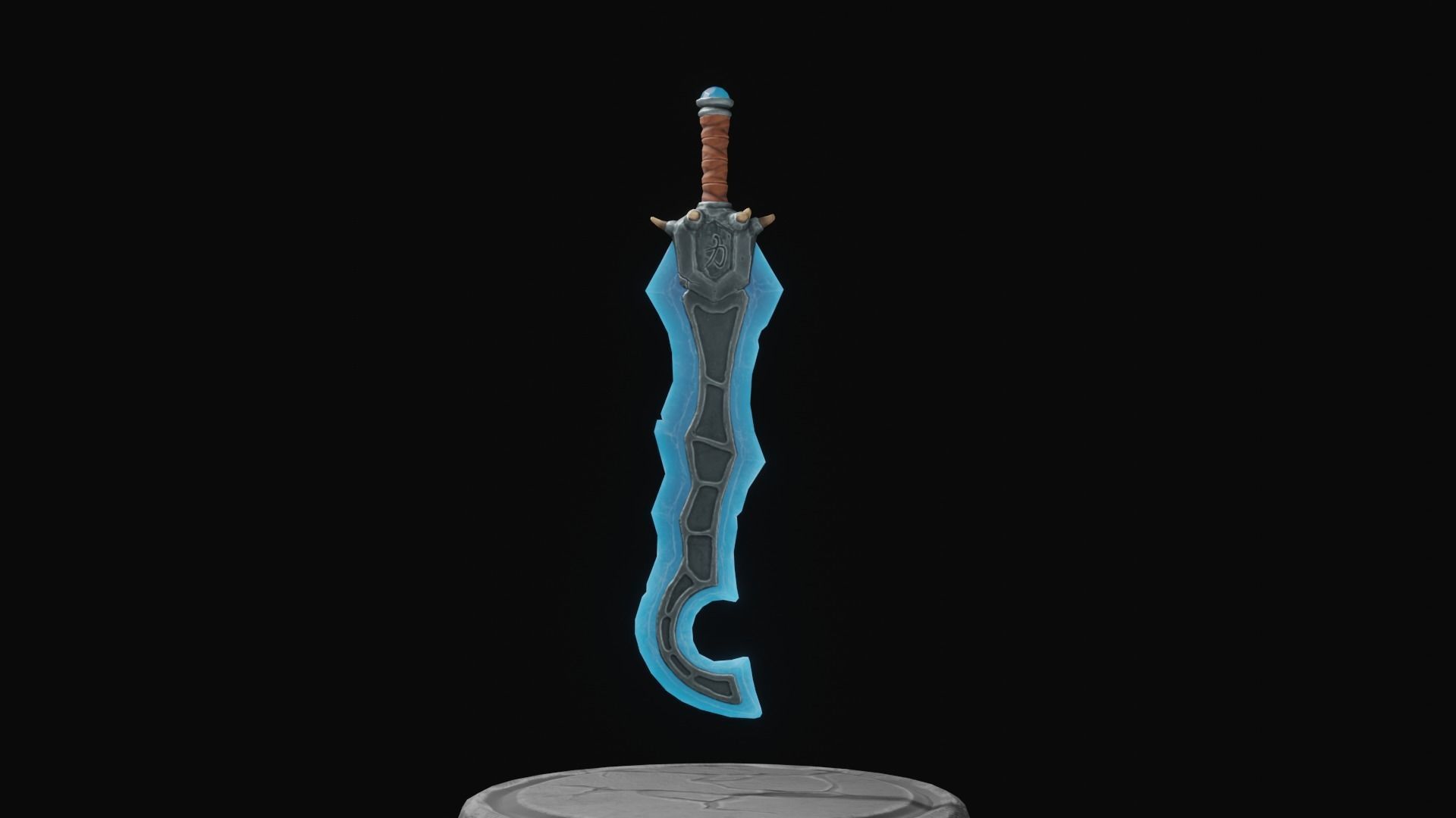 Stylized Crystal Sword with Oni bones PBR low-poly Low-poly 3D model_4