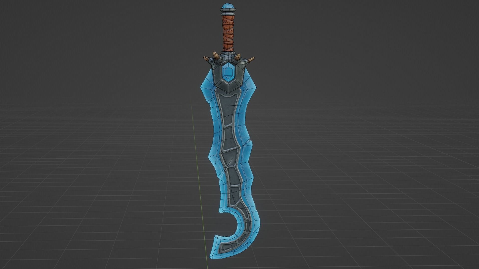 Stylized Crystal Sword with Oni bones PBR low-poly Low-poly 3D model_9