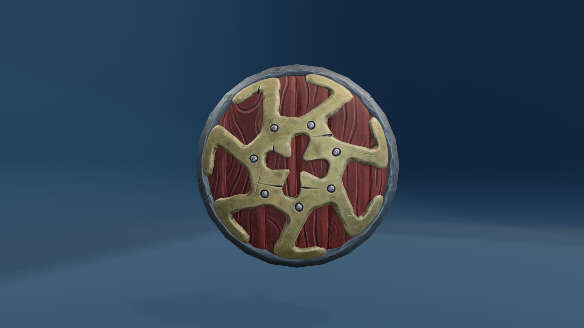 Stylized Shield low poly game ready Low-poly 3D model_7