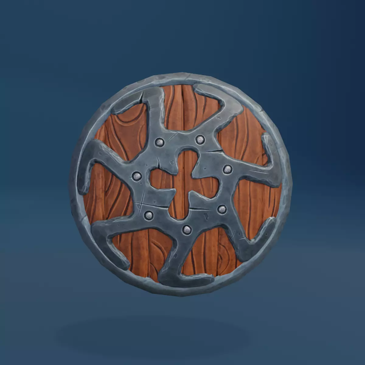 Stylized Shield low poly game ready Low-poly 3D model_0