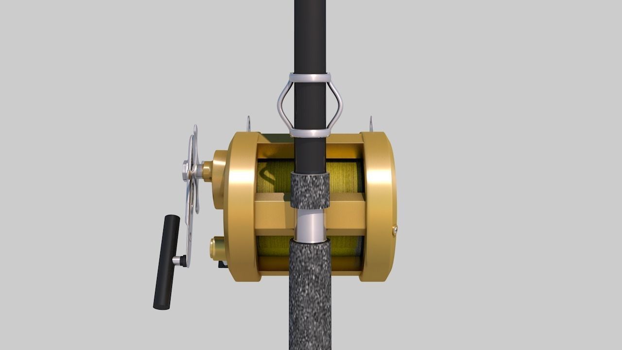 Shimano Fishing Rod and Reel Low-poly 3D model_11