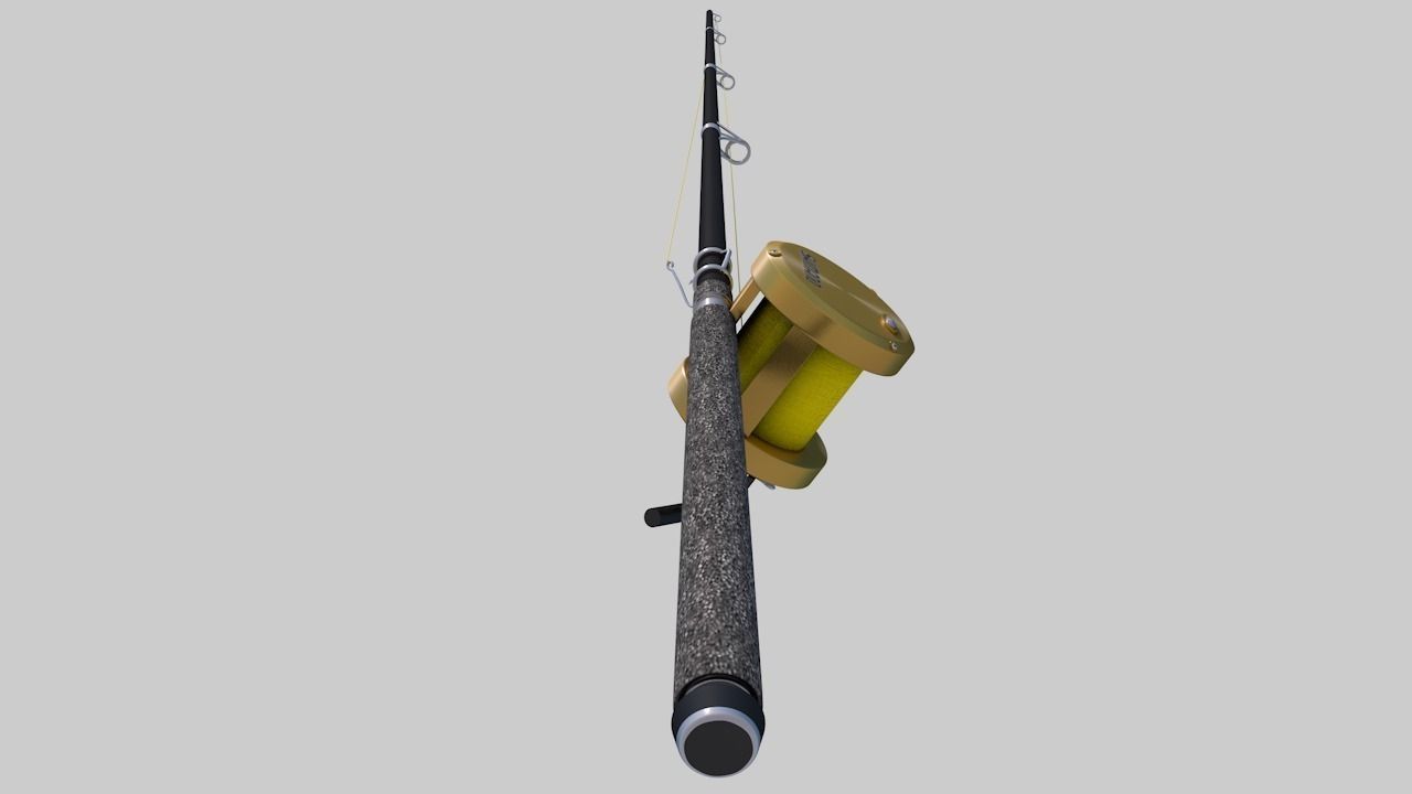 Shimano Fishing Rod and Reel Low-poly 3D model_4