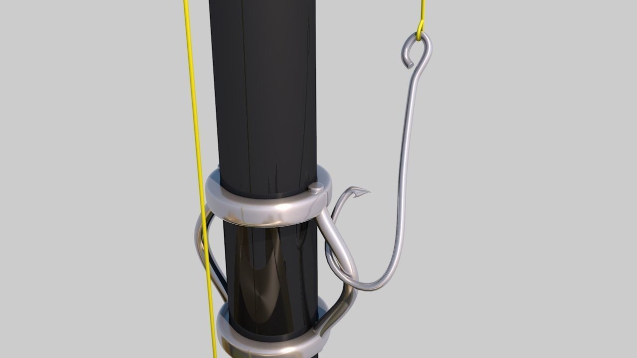 Shimano Fishing Rod and Reel Low-poly 3D model_6