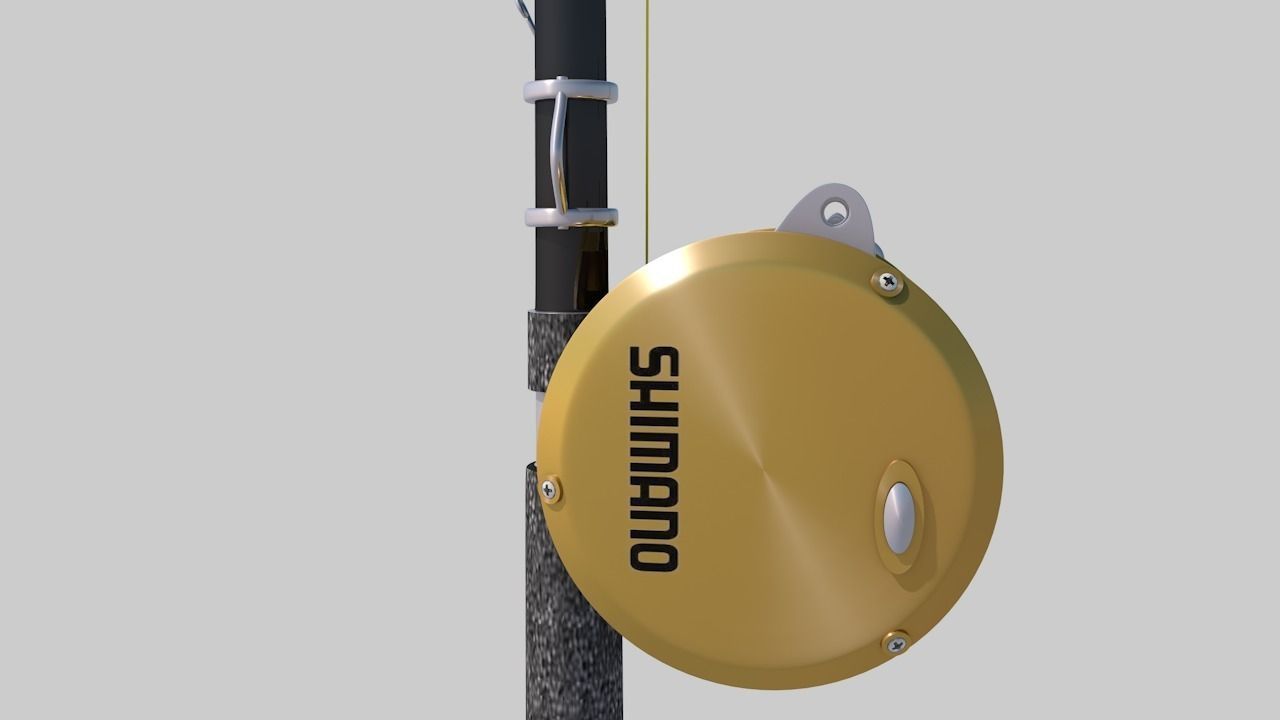 Shimano Fishing Rod and Reel Low-poly 3D model_5