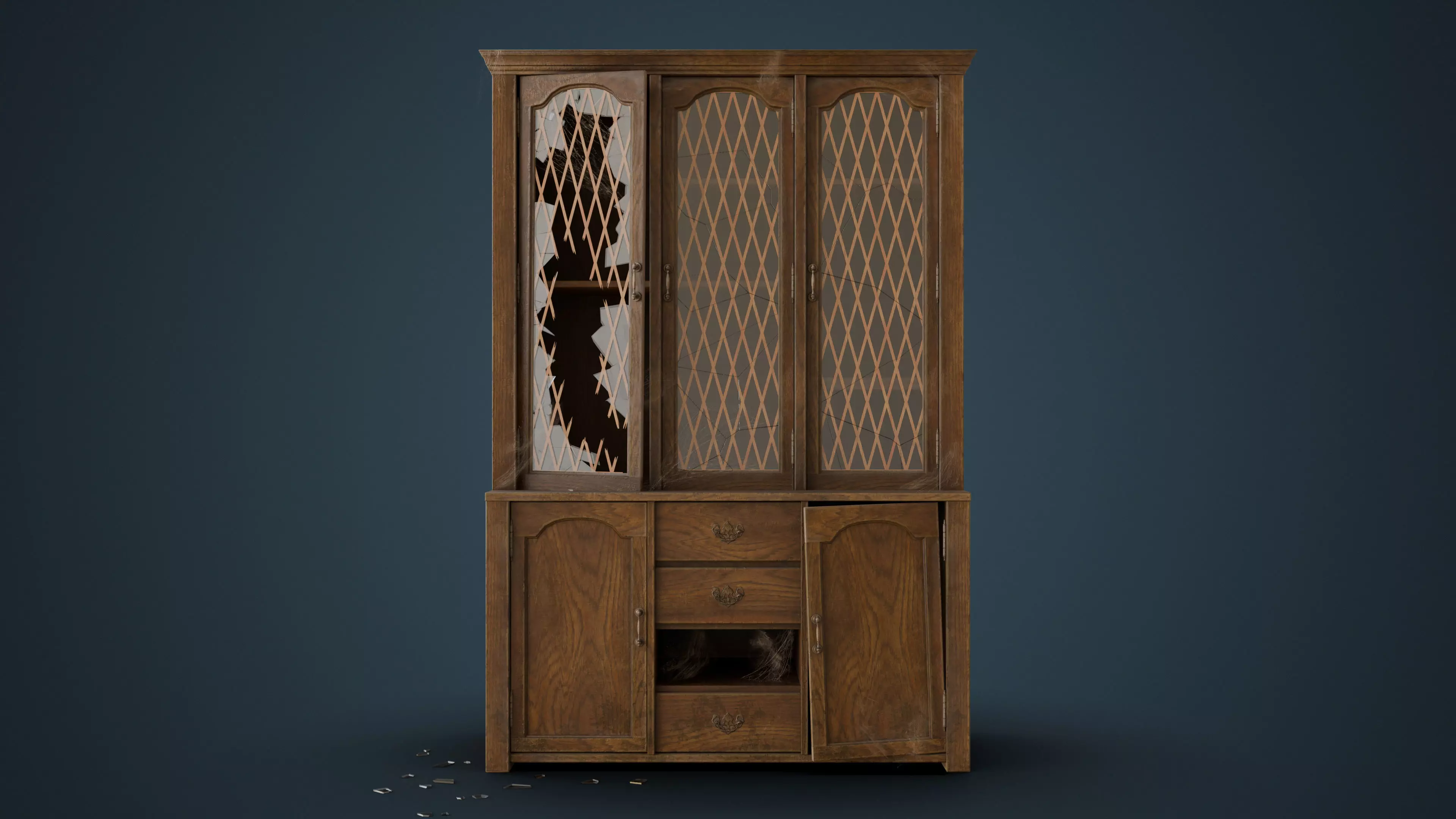 Old Hutch - New and Damaged Low-poly 3D model_11
