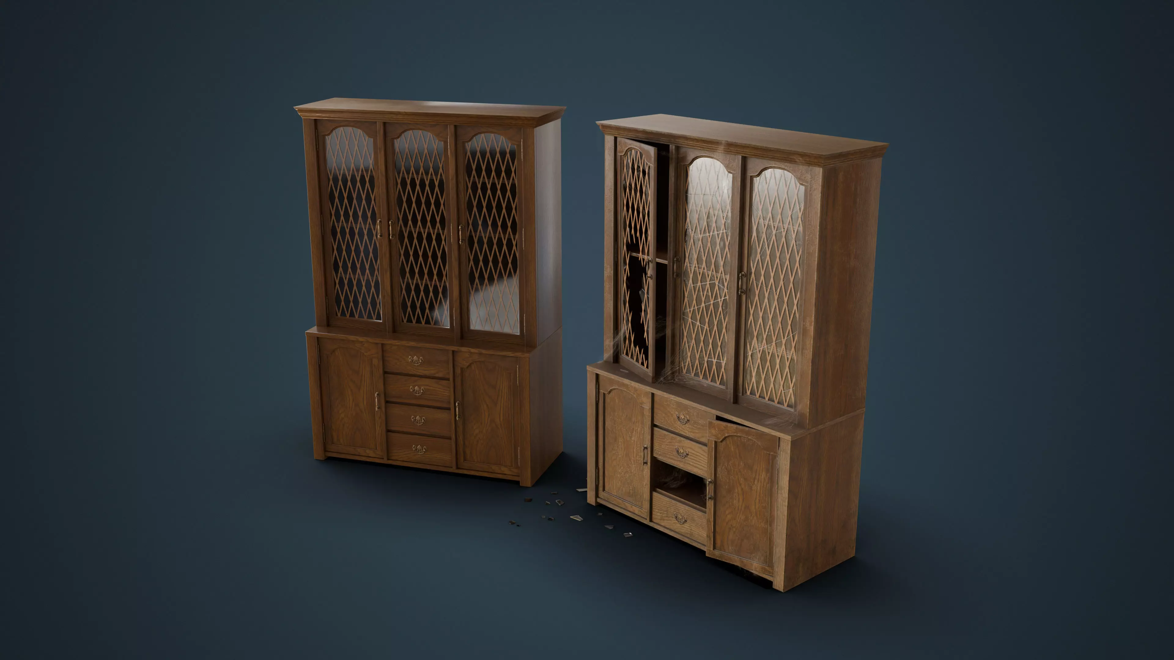 Old Hutch - New and Damaged Low-poly 3D model_4