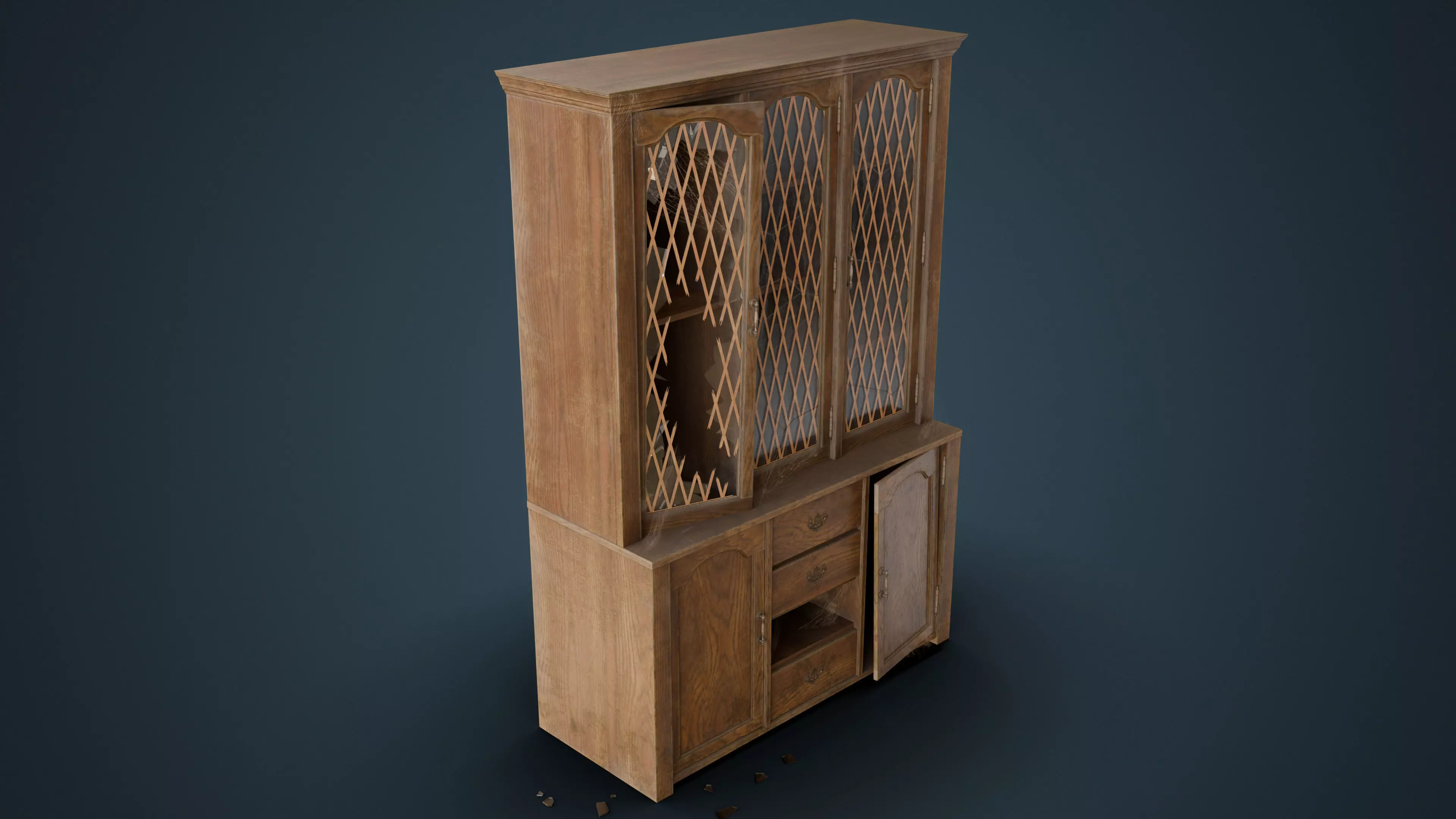Old Hutch - New and Damaged Low-poly 3D model_7