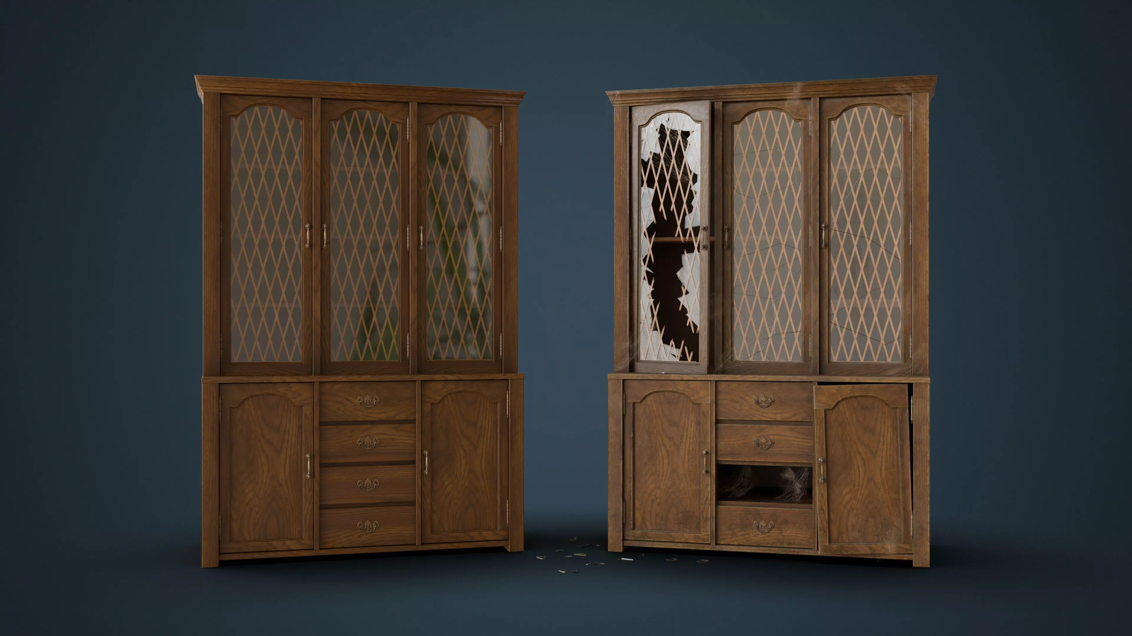 Old Hutch - New and Damaged Low-poly 3D model_5