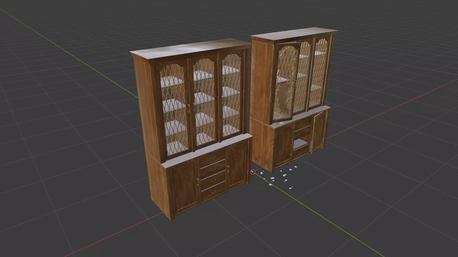 Old Hutch - New and Damaged Low-poly 3D model_13