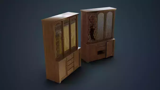 Old Hutch - New and Damaged Low-poly 3D model