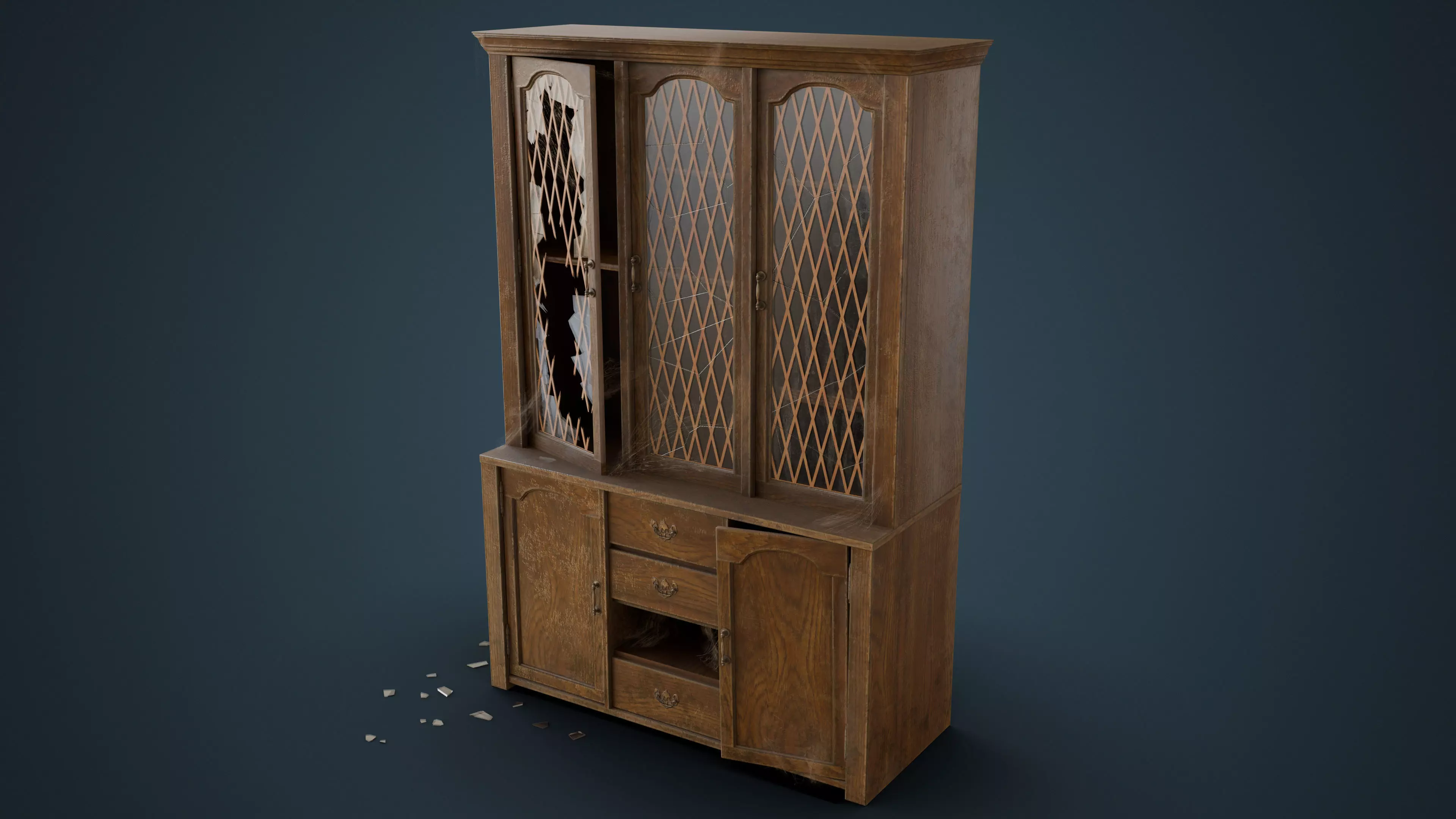 Old Hutch - New and Damaged Low-poly 3D model_9