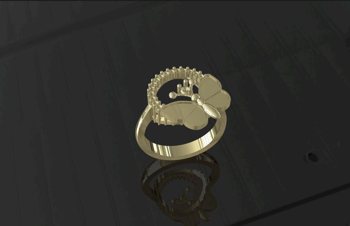 Butterfly Ring 3D print model_2