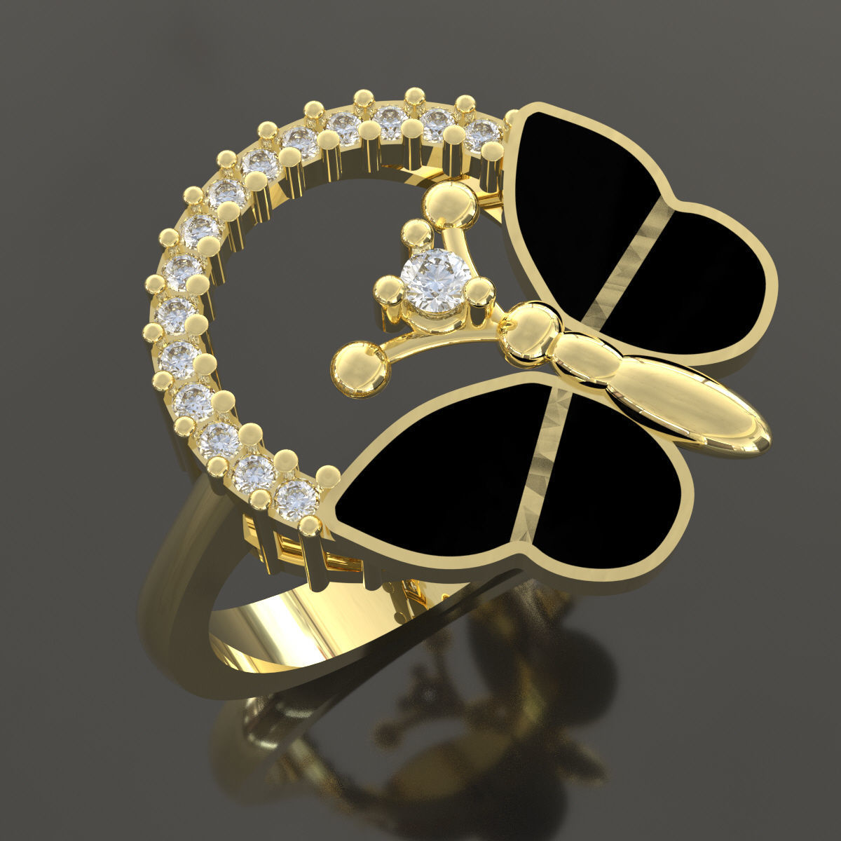 Butterfly Ring 3D print model_5