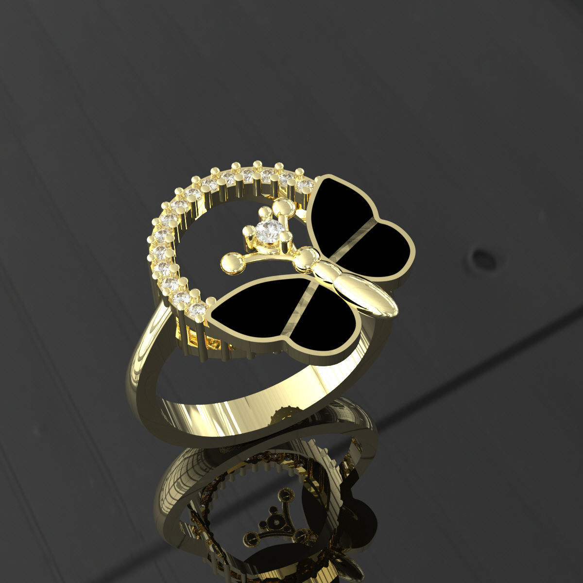 Butterfly Ring 3D print model_4