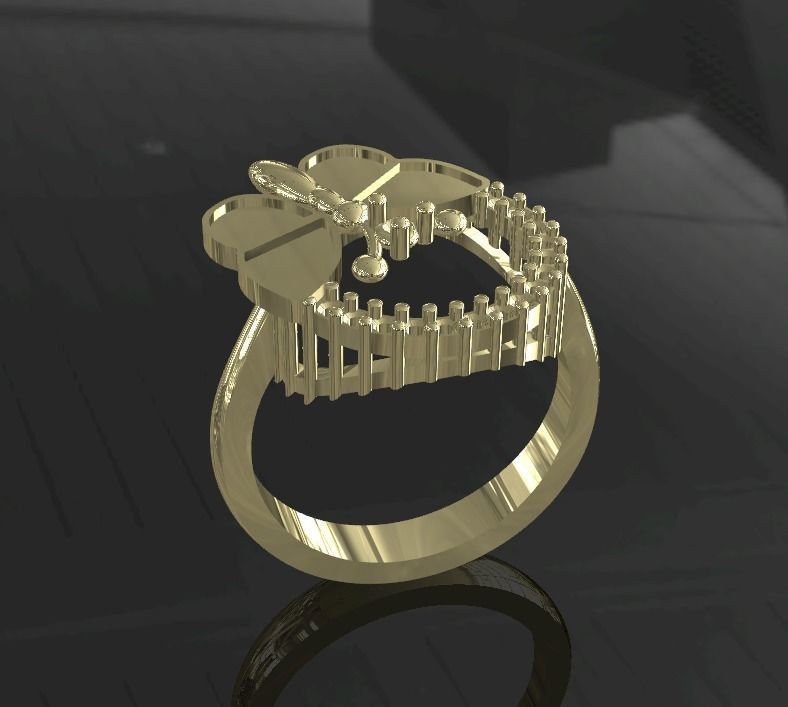 Butterfly Ring 3D print model_3