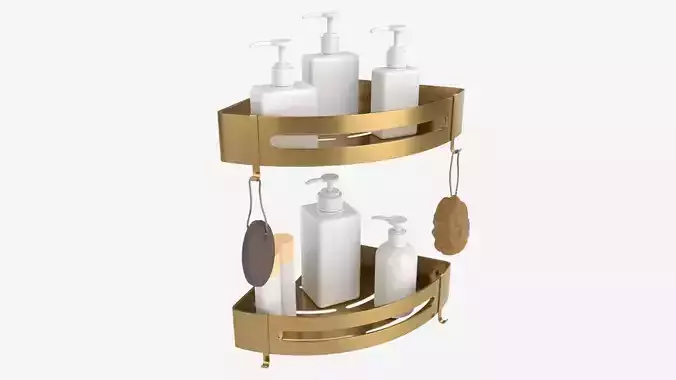 Bathroom Corner Shelves 02 3D model