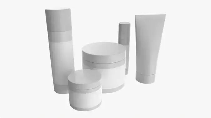 Body Skin Care Set Mockup