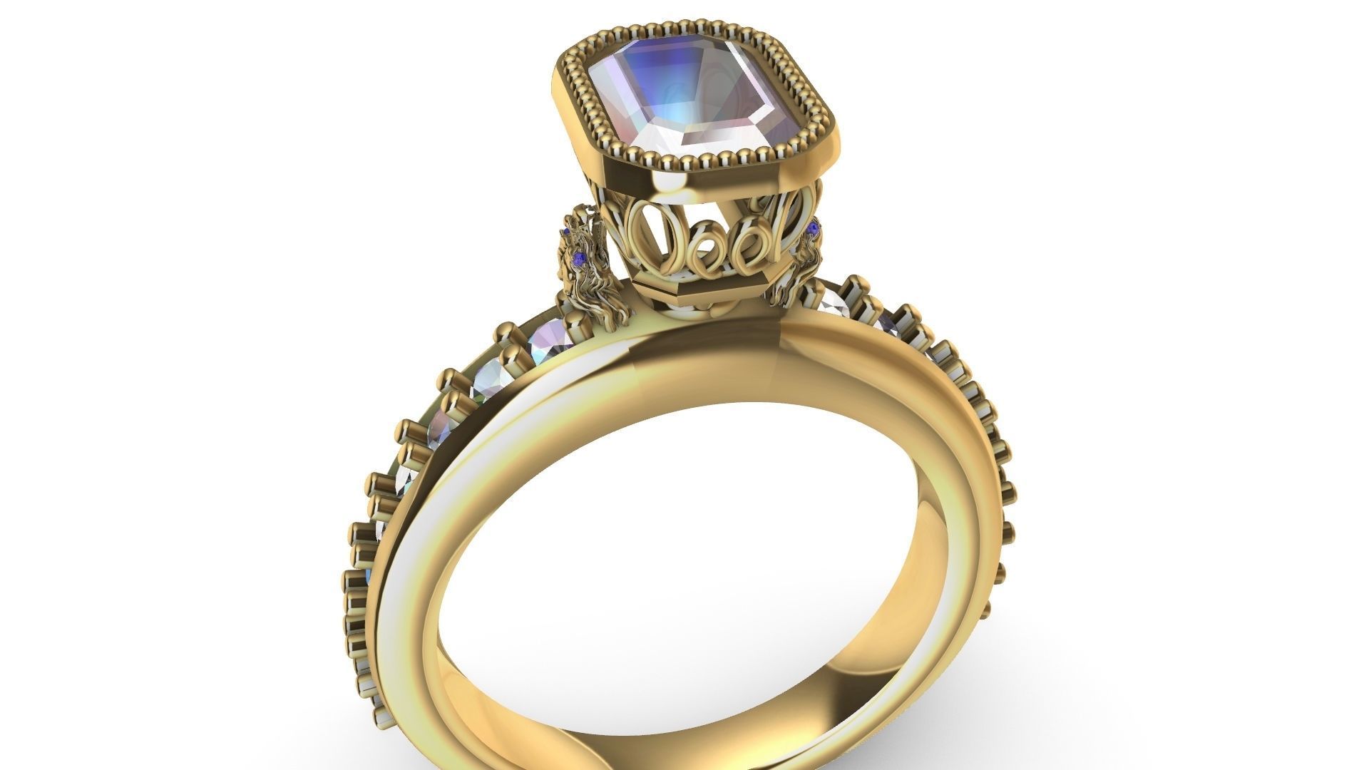 TROPHY EMERALD RING STL VERIFIED 3D print model_4