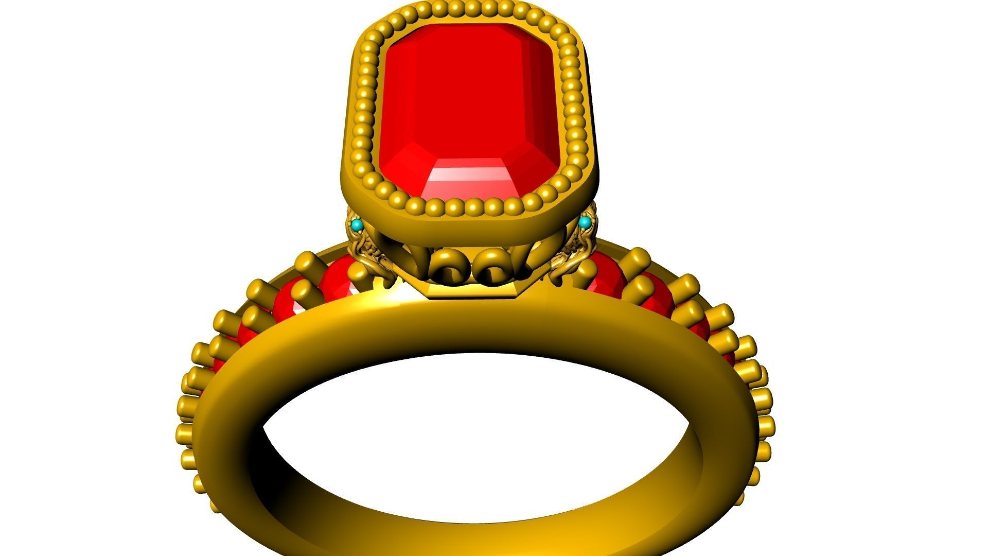 TROPHY EMERALD RING STL VERIFIED 3D print model_12