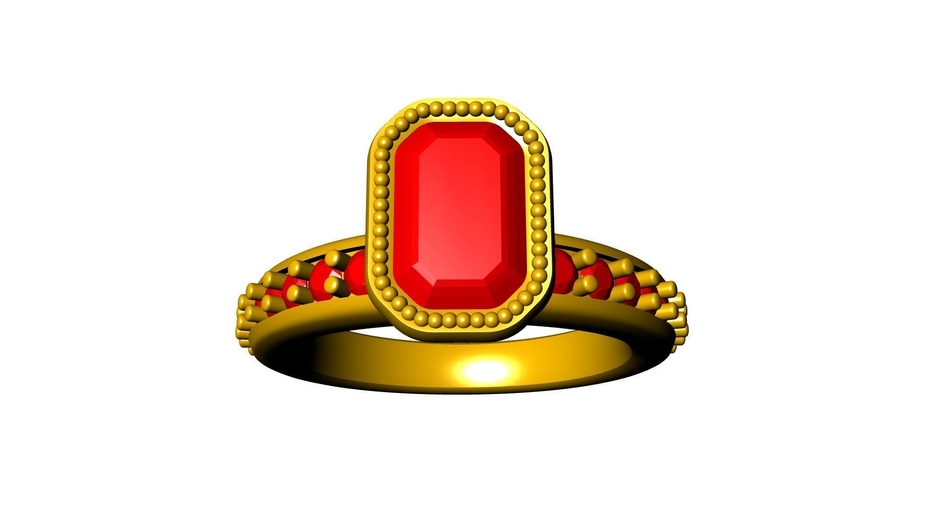 TROPHY EMERALD RING STL VERIFIED 3D print model_13