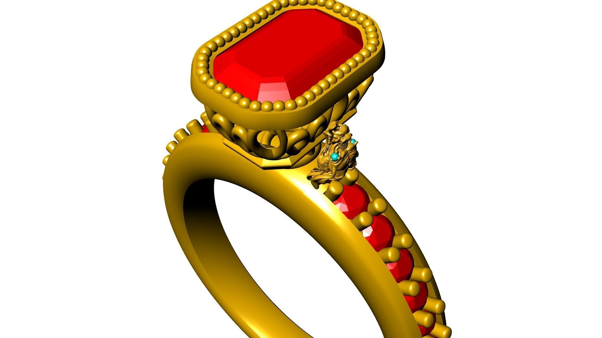 TROPHY EMERALD RING STL VERIFIED 3D print model_14