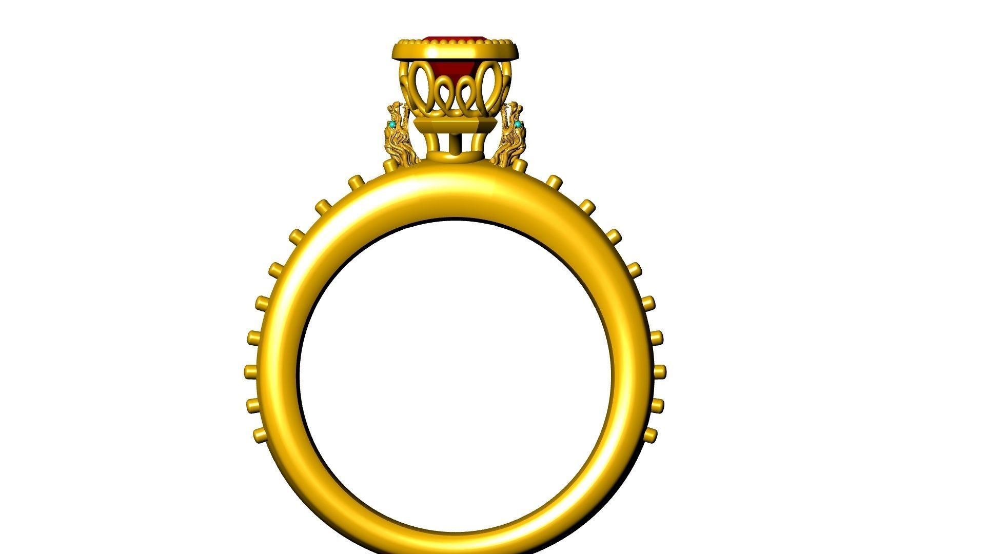 TROPHY EMERALD RING STL VERIFIED 3D print model_20