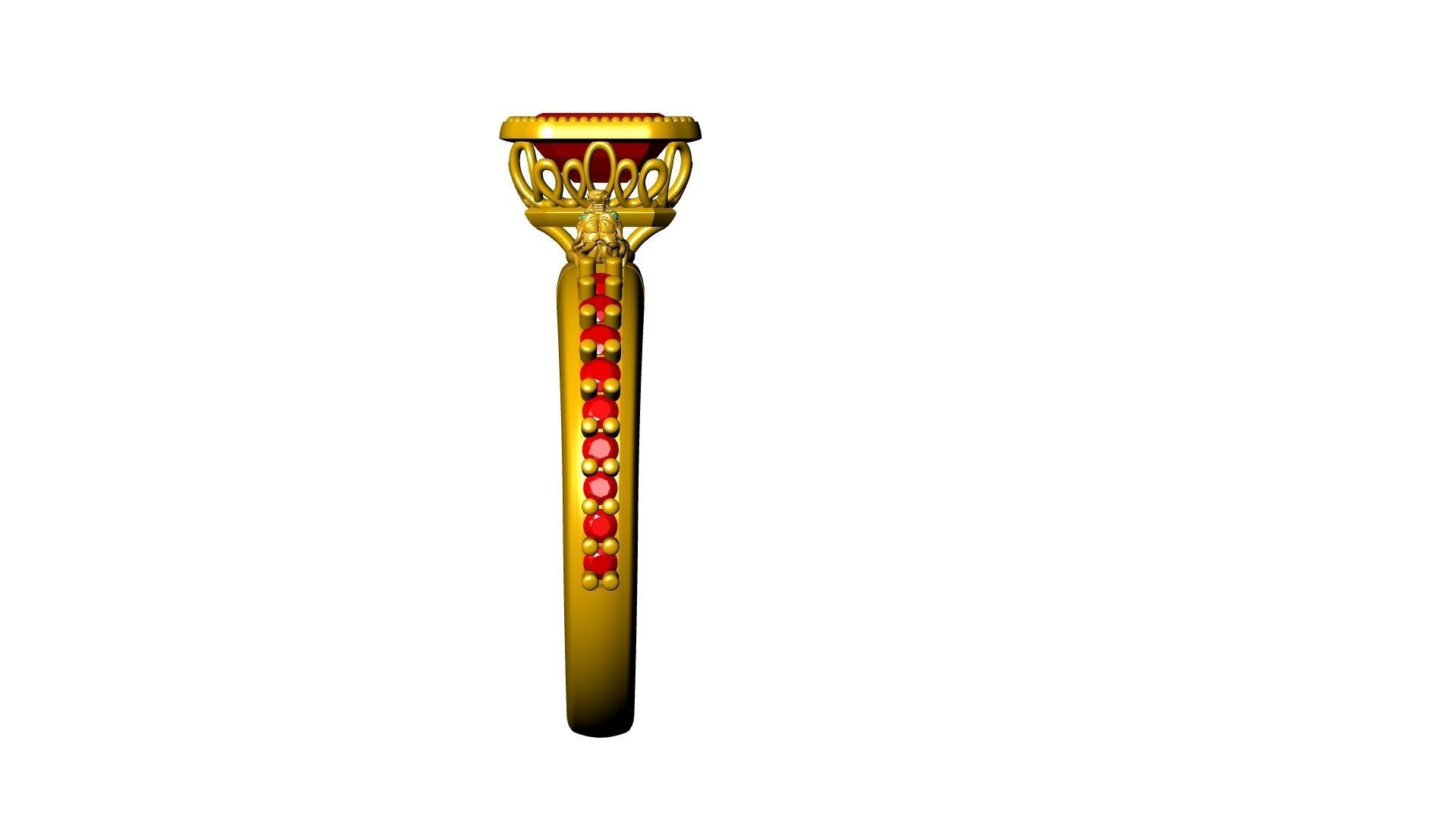 TROPHY EMERALD RING STL VERIFIED 3D print model_21