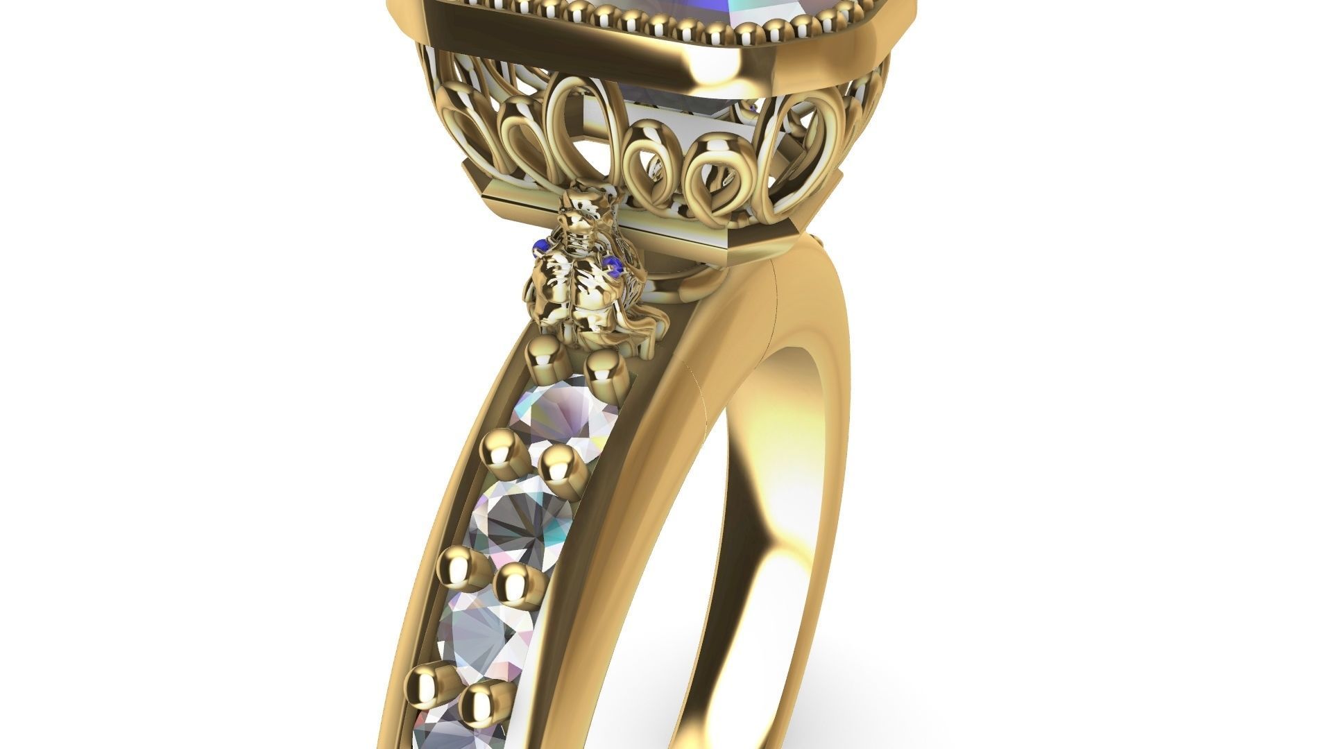 TROPHY EMERALD RING STL VERIFIED 3D print model_5