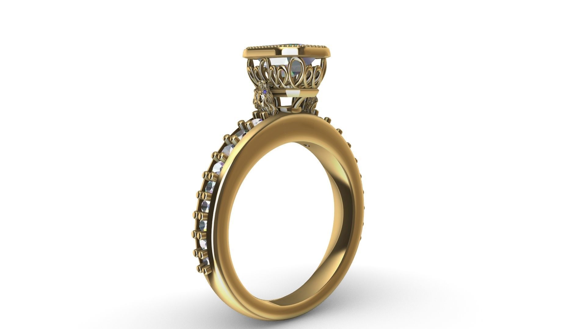 TROPHY EMERALD RING STL VERIFIED 3D print model_7