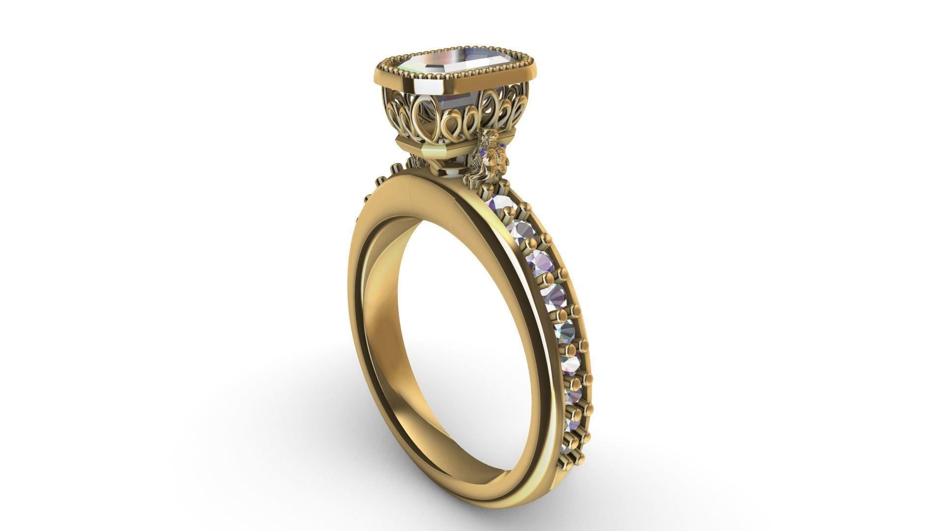 TROPHY EMERALD RING STL VERIFIED 3D print model_1