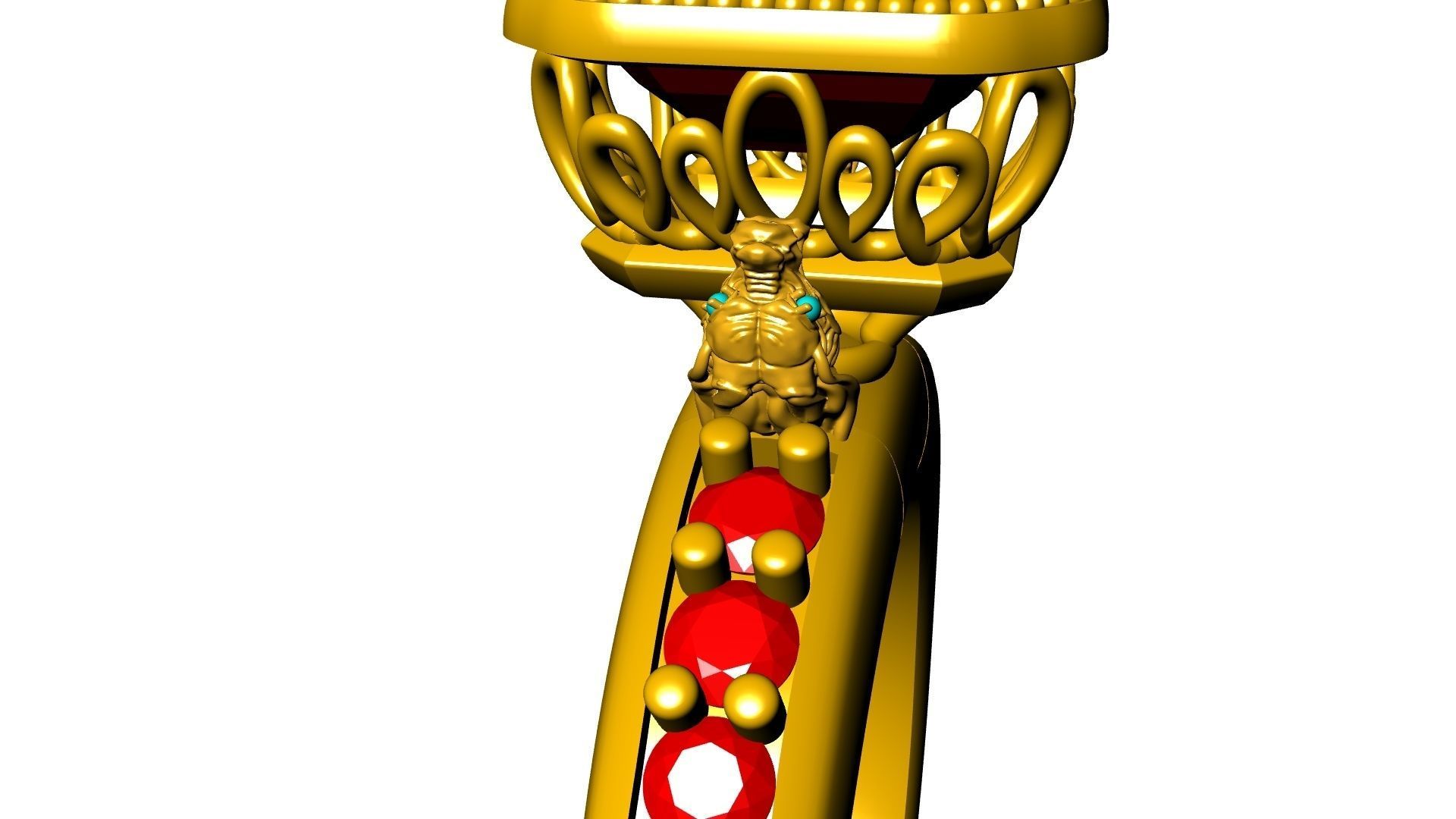 TROPHY EMERALD RING STL VERIFIED 3D print model_10