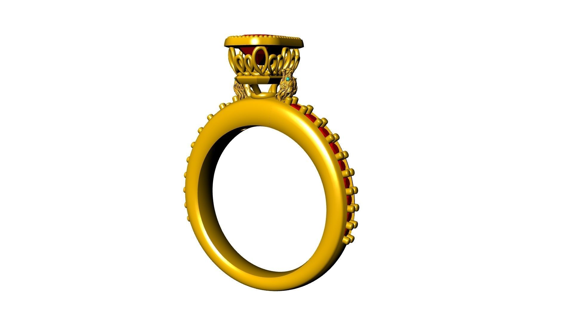TROPHY EMERALD RING STL VERIFIED 3D print model_22