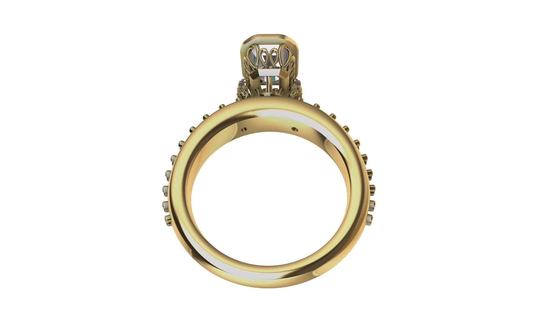 TROPHY EMERALD RING STL VERIFIED 3D print model_8