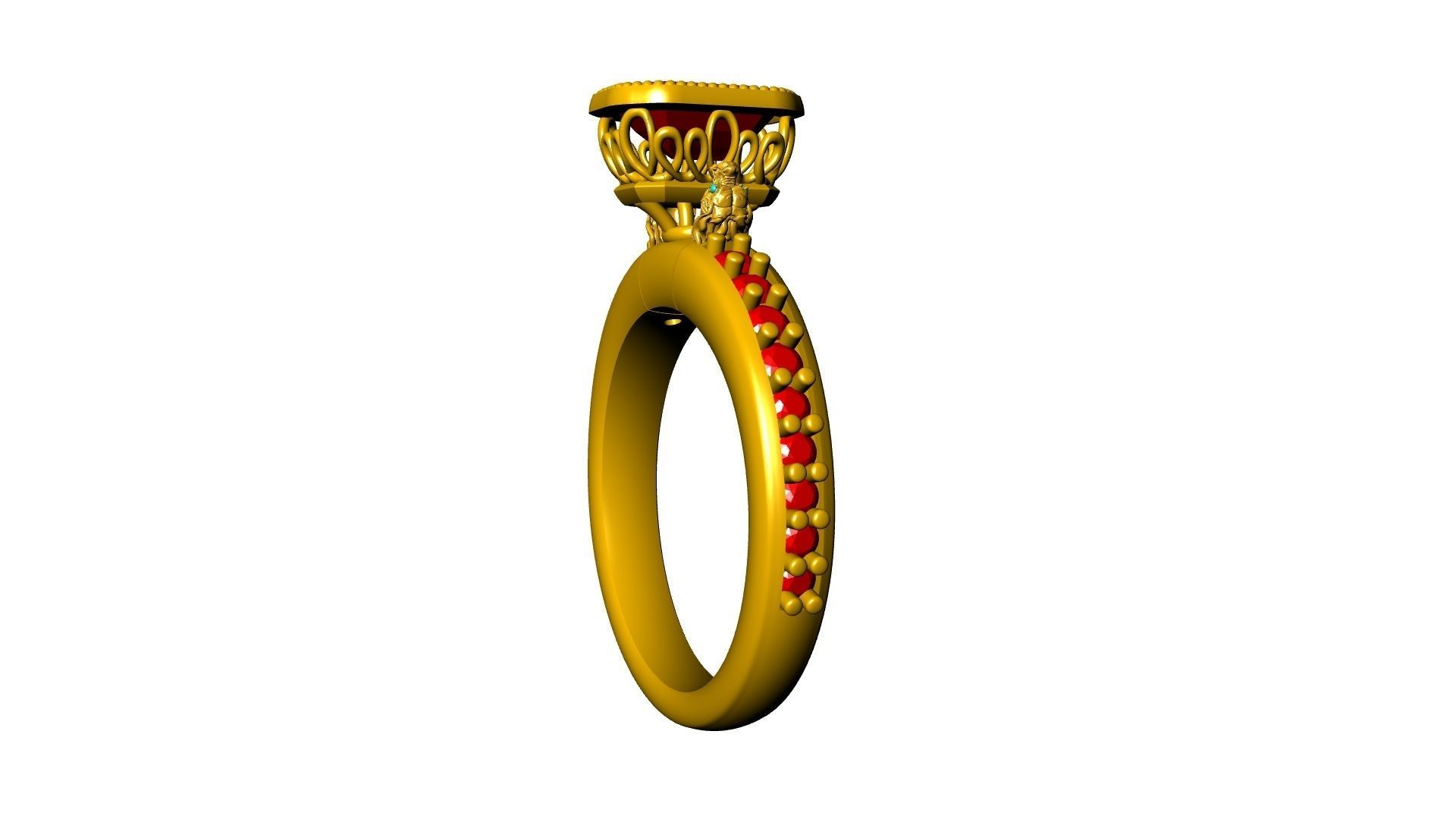 TROPHY EMERALD RING STL VERIFIED 3D print model_16