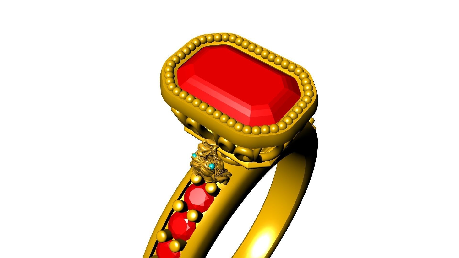 TROPHY EMERALD RING STL VERIFIED 3D print model_11