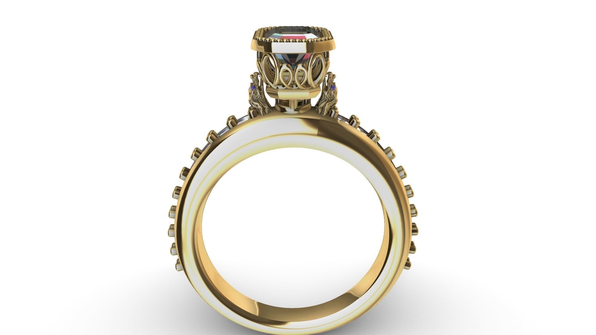 TROPHY EMERALD RING STL VERIFIED 3D print model_2