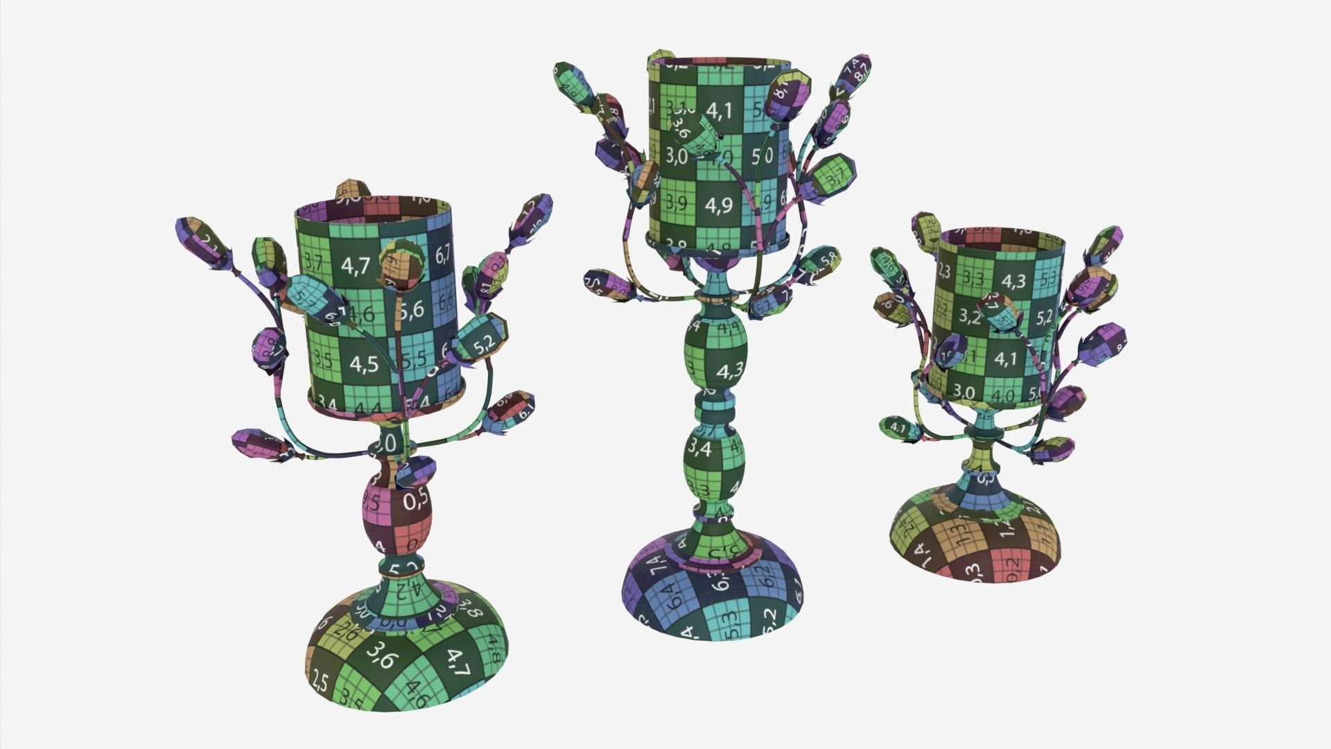 Golden Candle Holders 3D model_6