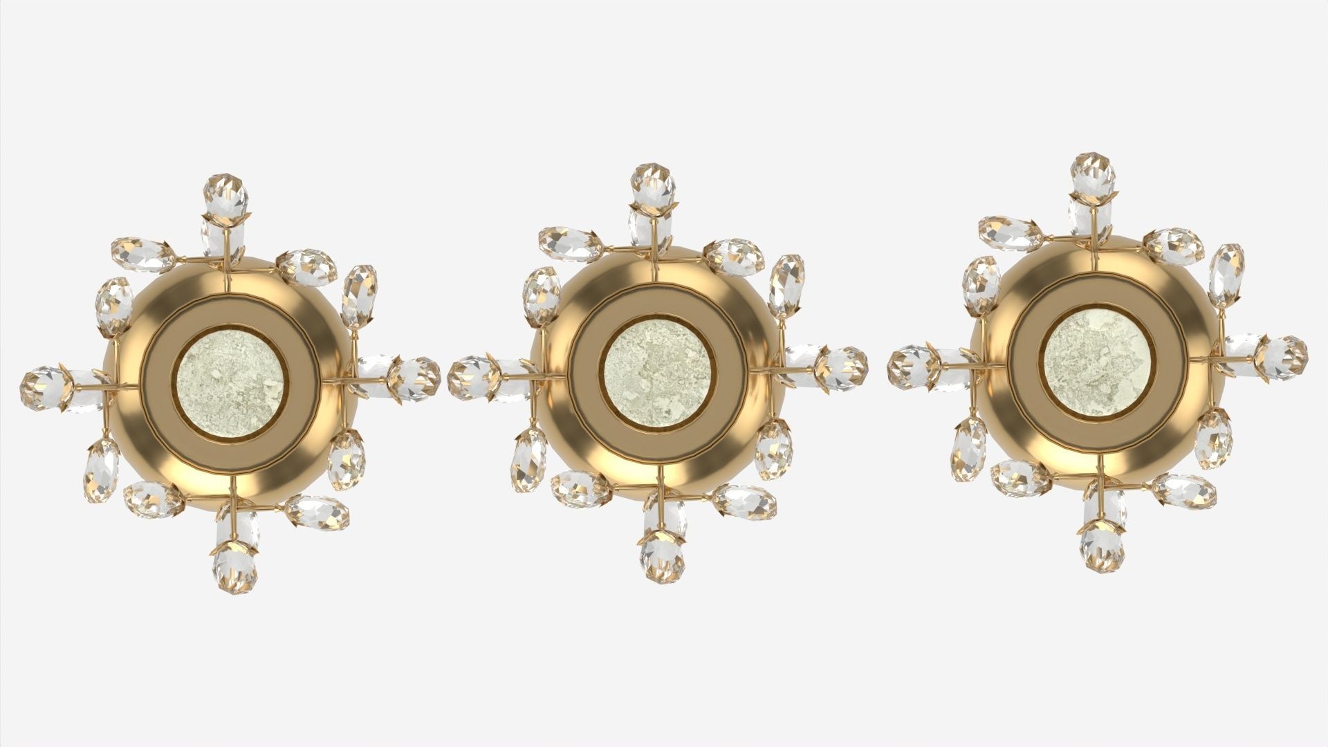 Golden Candle Holders 3D model_4
