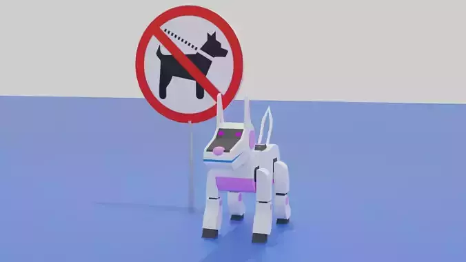 Dog Robot Low Poly Low-poly 3D model