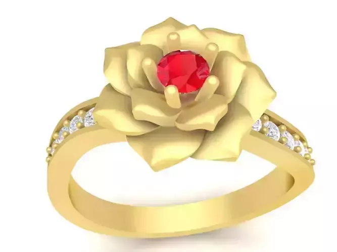 korean diamond flower ring 3669