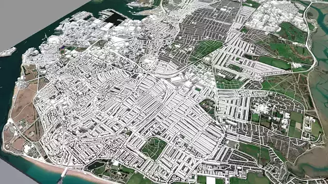 Cityscape Southampton Hampshire United Kingdom 3D model