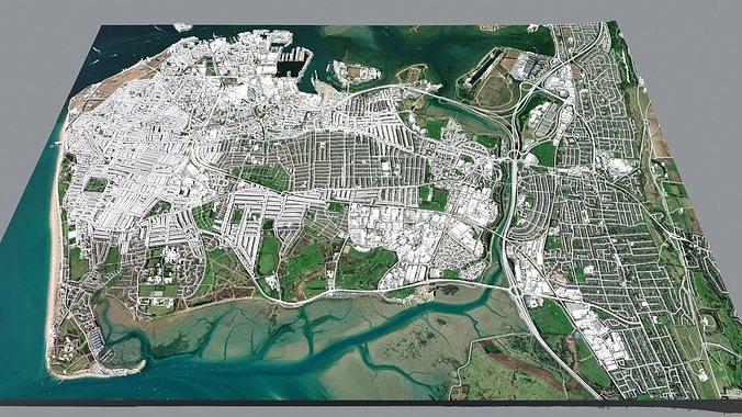 Cityscape Southampton Hampshire United Kingdom 3D model 2