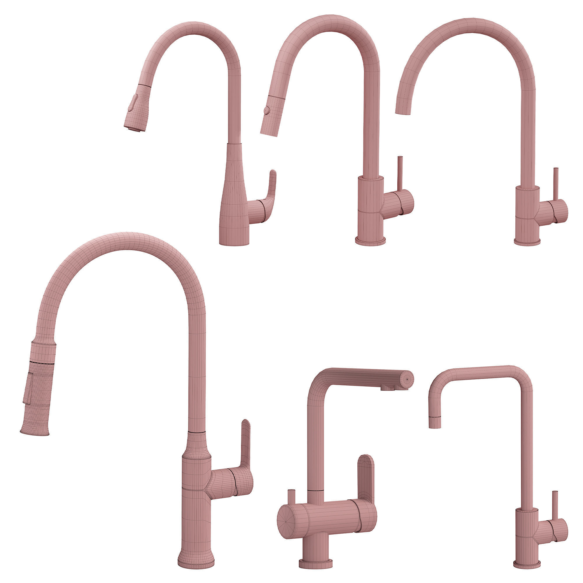 faucet set 6 models 3D model_8